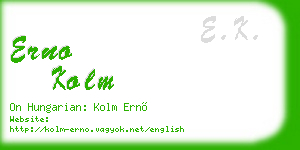 erno kolm business card