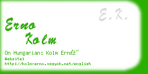 erno kolm business card